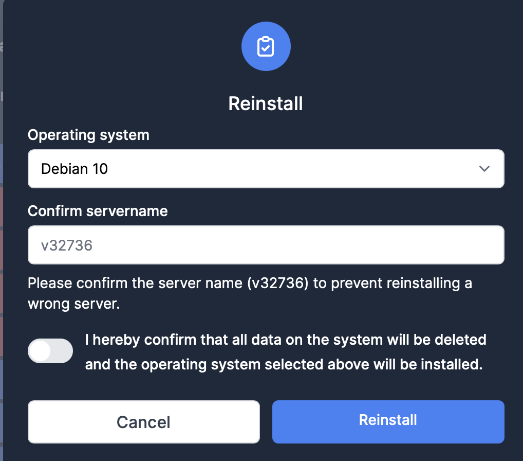 menu reinstall