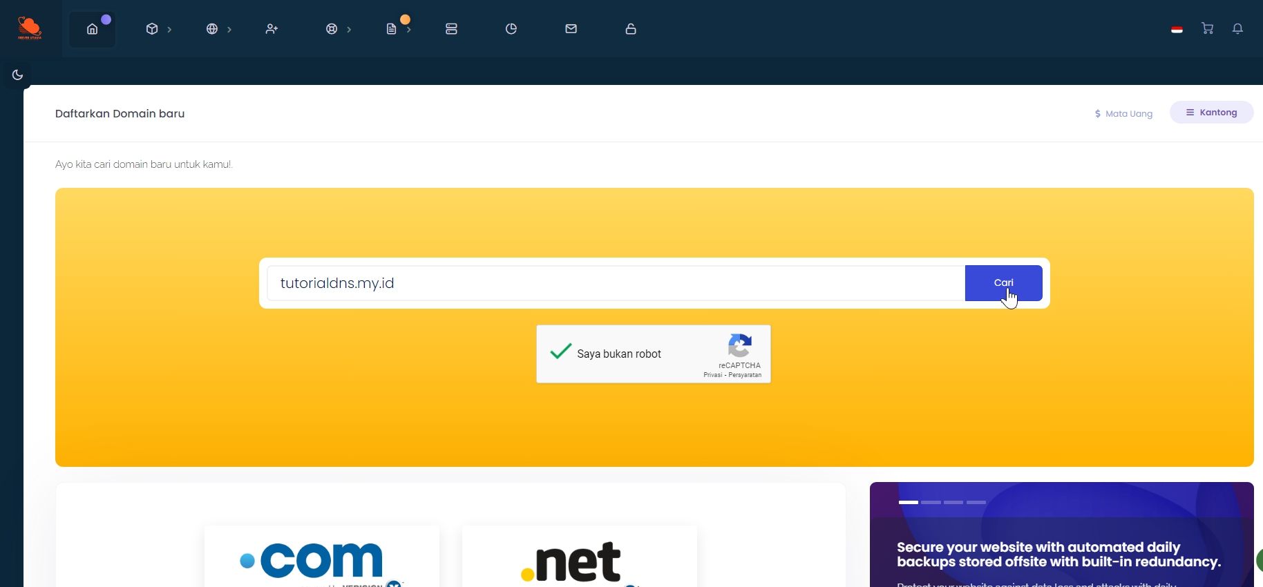 masukan nama domain